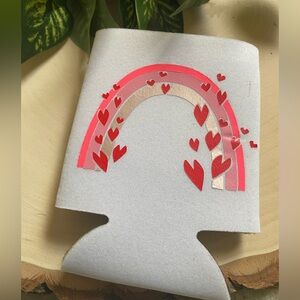 Heart Rainbow Can Cooler
